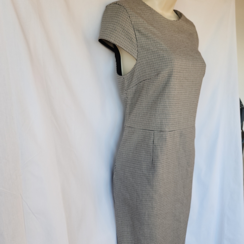 H&M Houndstooth Mini Lined Sheath Dress | Tailored French Chic | Versitile Small - Picture 5 of 11